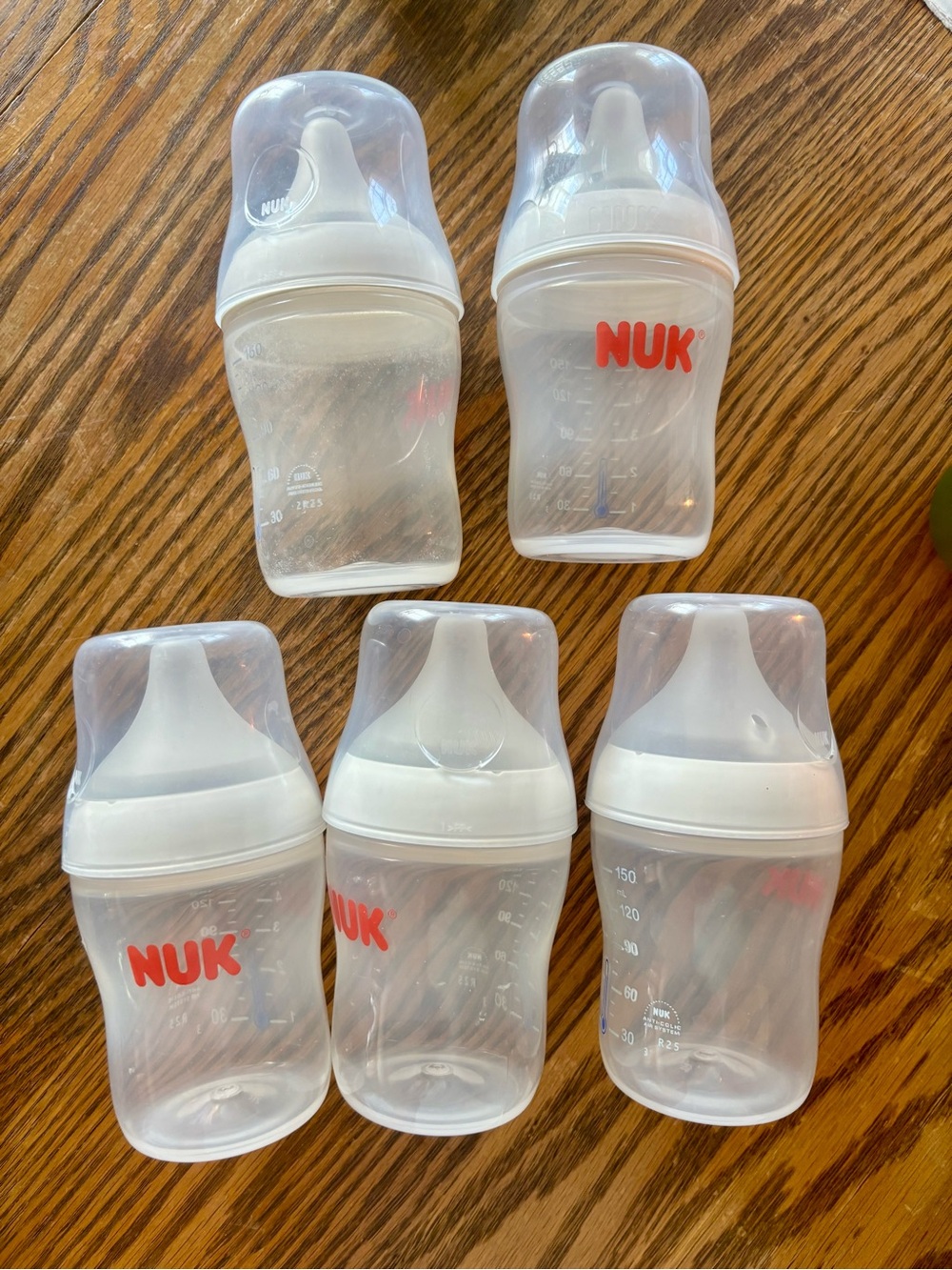 Nuk Clear White Baby Bottles - Pack of 5